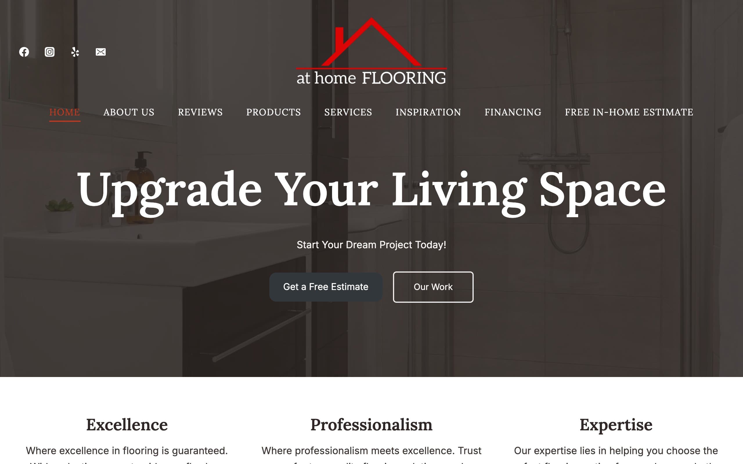 At Home Flooring Solutions website screenshot